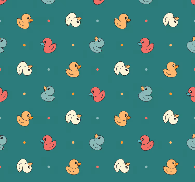 Rubber eend patroon behang badkamer - TenStickers