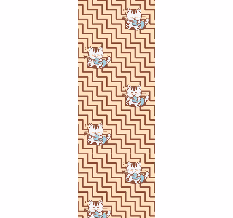 Geometrisch kattenmotief katten behang - TenStickers