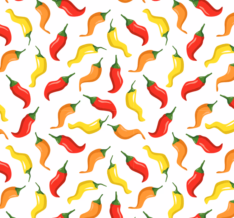 Chilipeper patroon behangpapier natuur - TenStickers