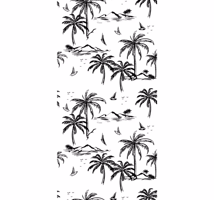 Tropisch eilandlandschap jungle behang - TenStickers