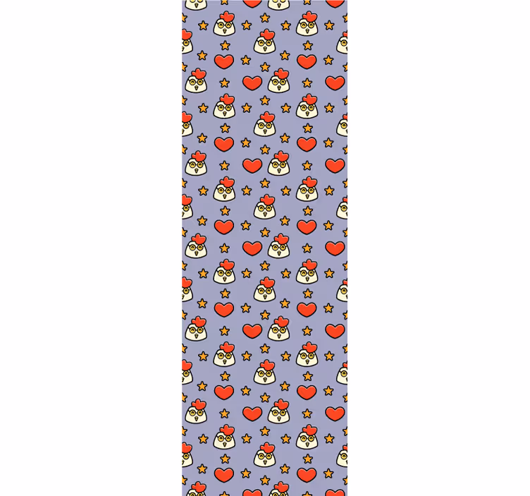 Cartoon kip patroon behang dieren - TenStickers