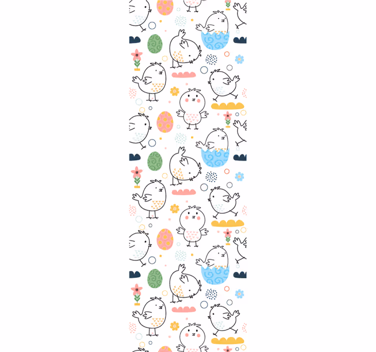 Kuikenpatroon genot behangpapier kinderkamer - TenStickers