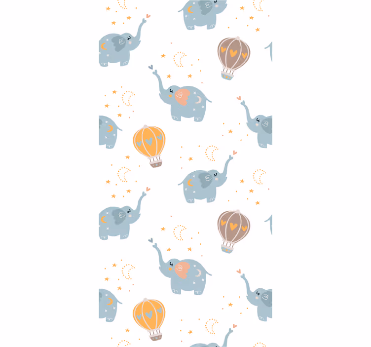 Olifantenballondans babykamer behang - TenStickers