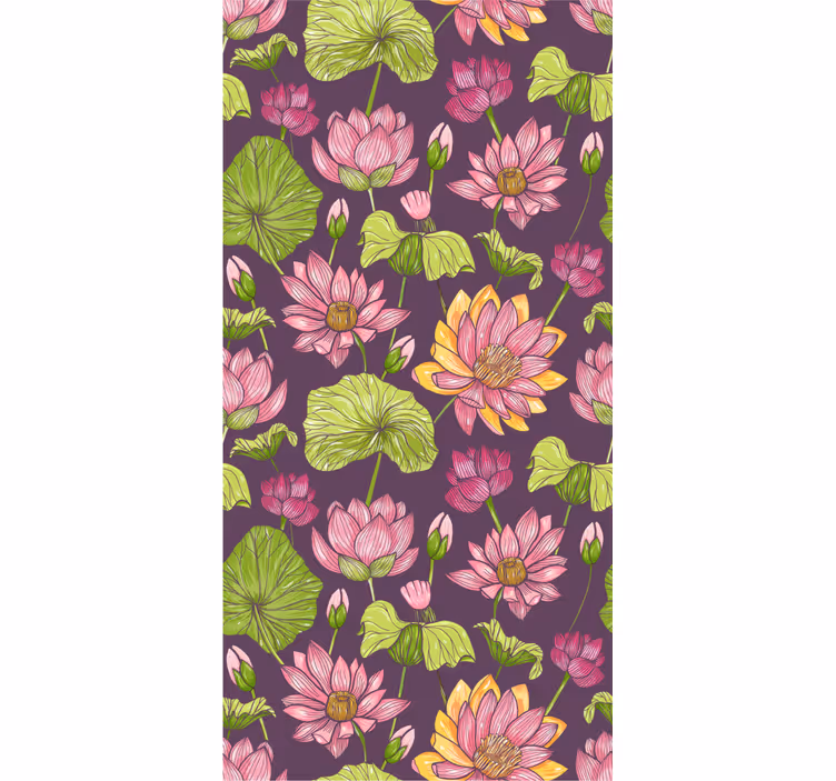 Botanisch bloeipatroon bloemen behang - TenStickers