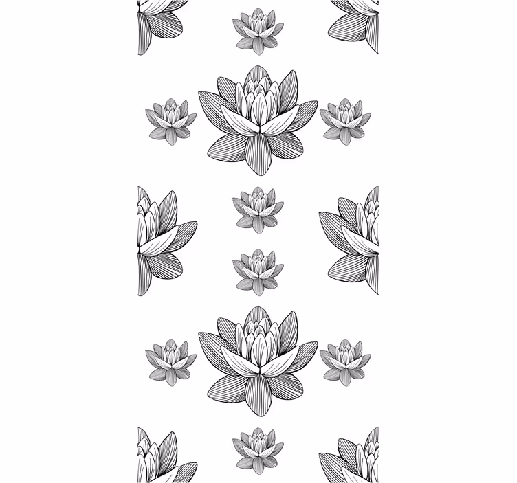 Bloemen behang lotusbloem patroon - TenStickers