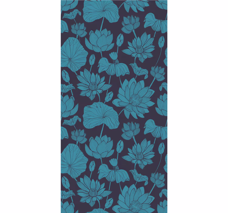 Botanisch lotuspatroon bloemen behang - TenStickers