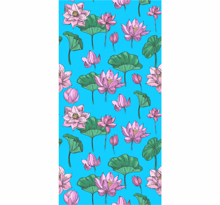 Lotusbloesemvertoning bloemen behang - TenStickers