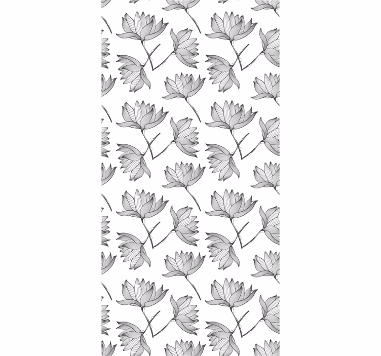 Botanische schetsen bloemen behang - TenStickers