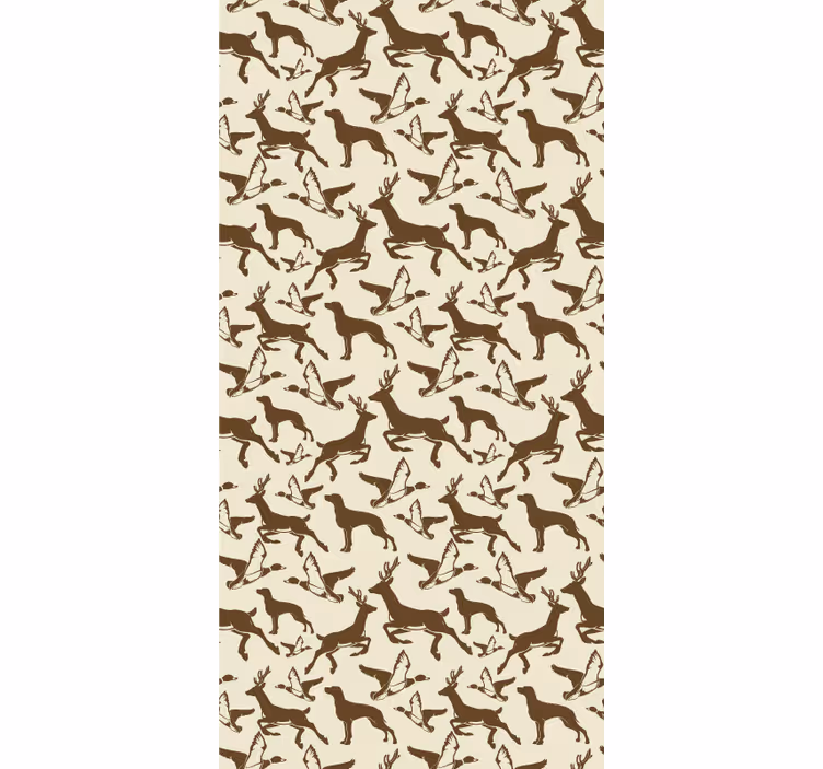 Springend hertenpatroon behang dieren - TenStickers