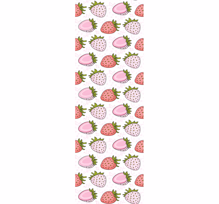 Aardbei patronen behang keuken - TenStickers