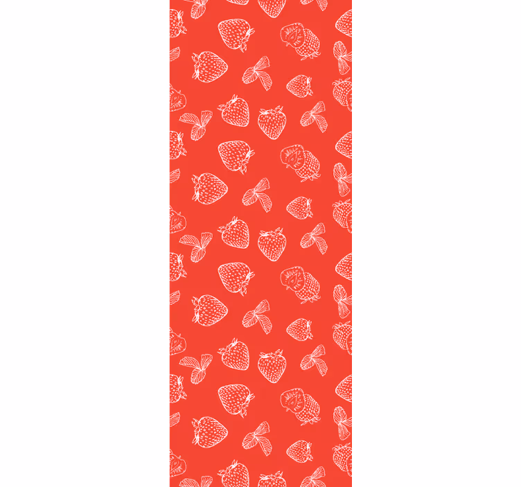 Aardbeienschets bloemen behang - TenStickers
