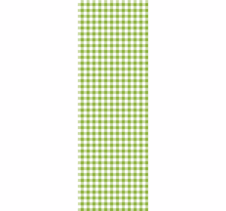 Gingham ruitpatroon eetkamer behang - TenStickers