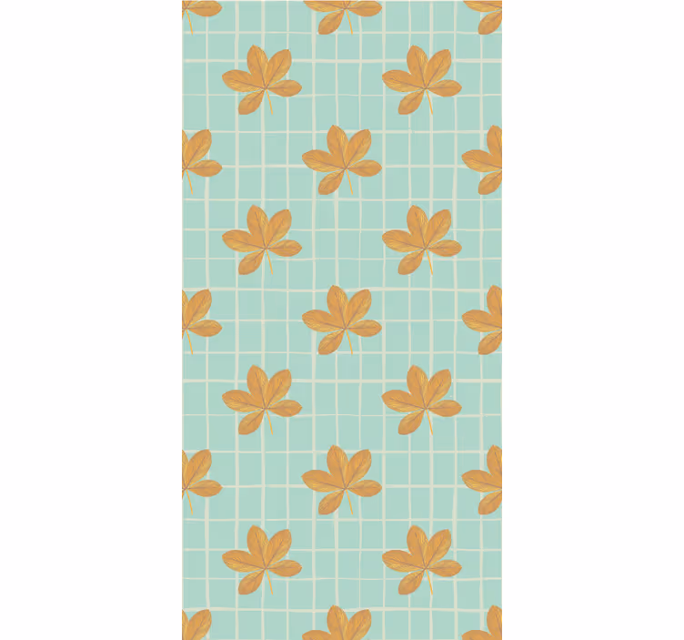 Bloemenrasterpatroon bloemen behang - TenStickers