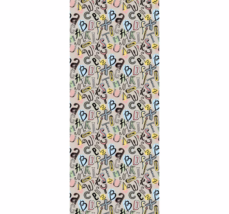 Alfabetisch plezier behang letters - TenStickers