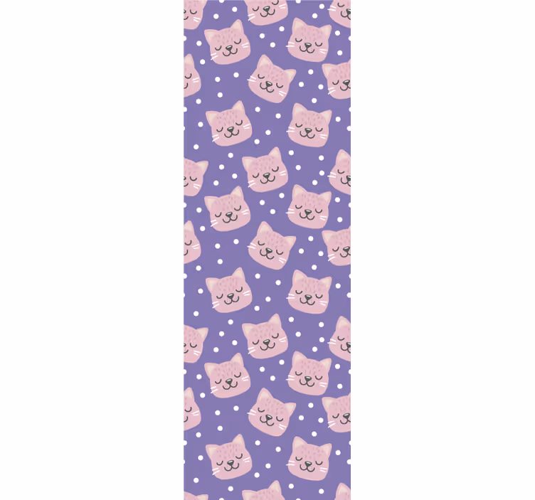 Stippen kattenpatroon babykamer behang - TenStickers