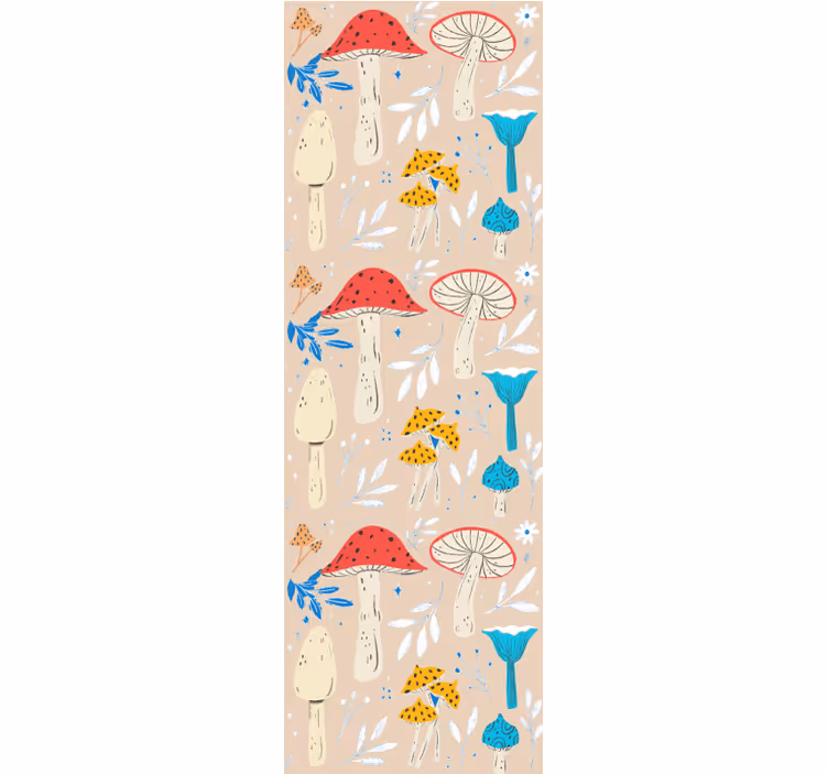 Paddestoelmotieven behangpapier natuur - TenStickers