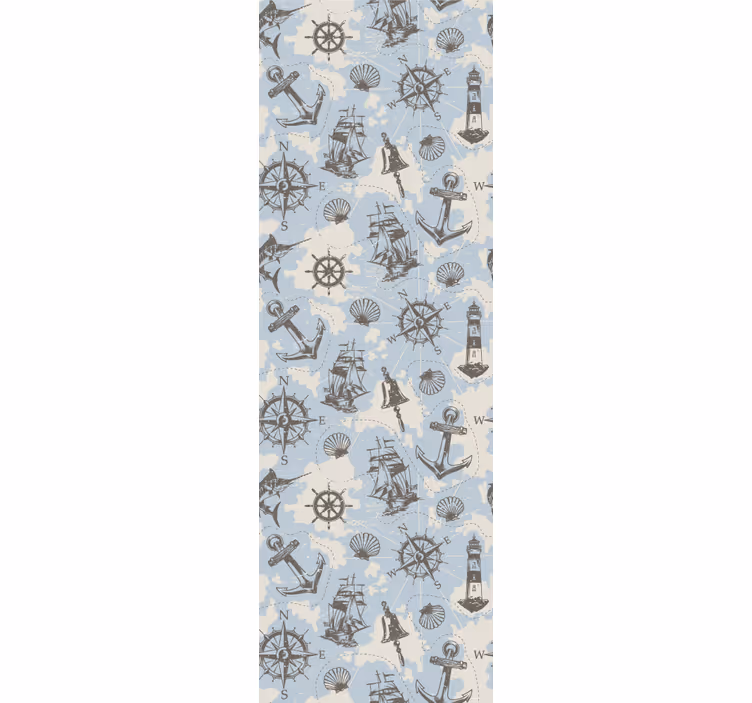 Nautische motieven behang woonkamer - TenStickers