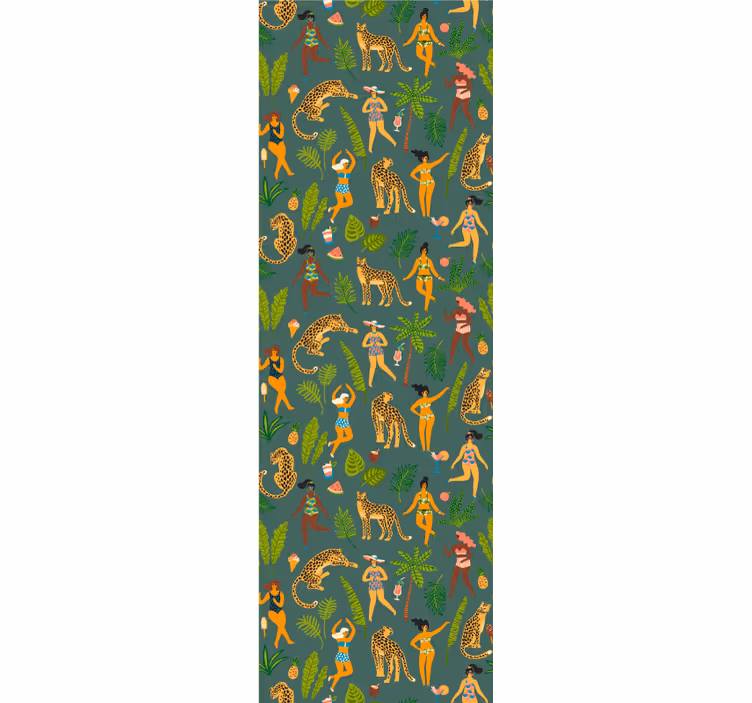 Jungledansmotief behang dieren - TenStickers