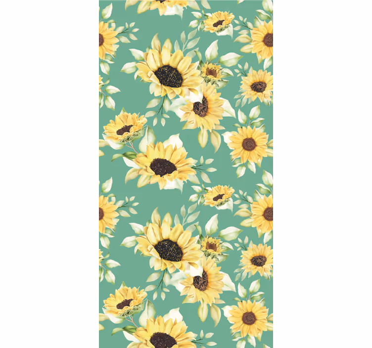Zonnebloem bloeit bloemen behang - TenStickers