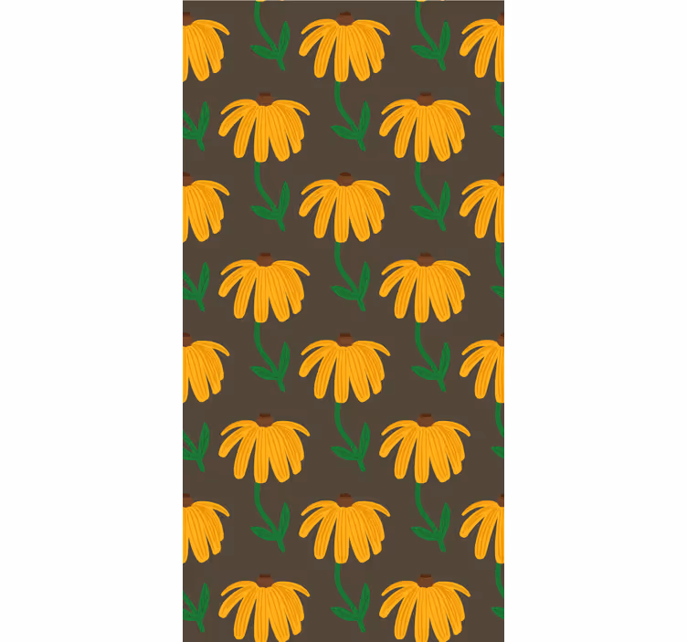 Bloemenembleempatroon bloemen behang - TenStickers
