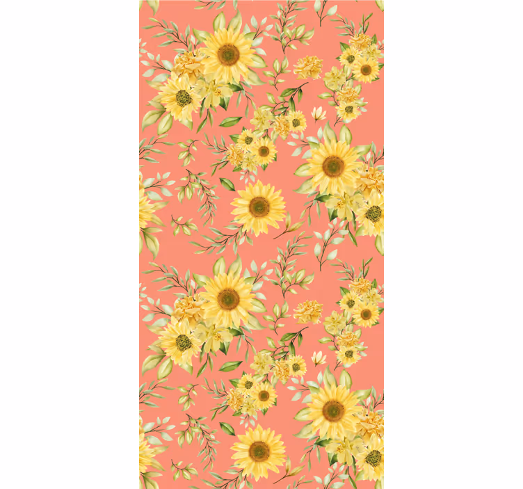 Zonnebloembloesems bloemen behang - TenStickers