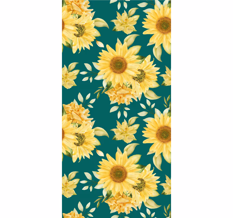 Zonnebloem bloeipatroon bloemen behang - TenStickers