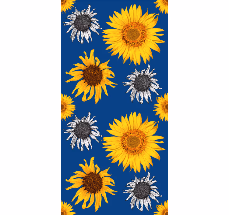 Zonnebloemensemble bloemen behang - TenStickers