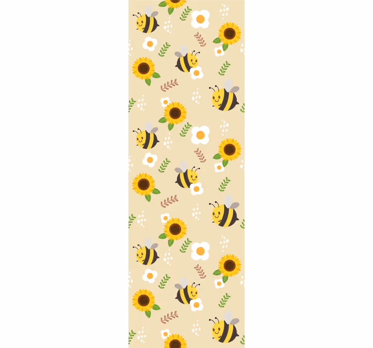 Bruisende zonnebloemen behang dieren - TenStickers