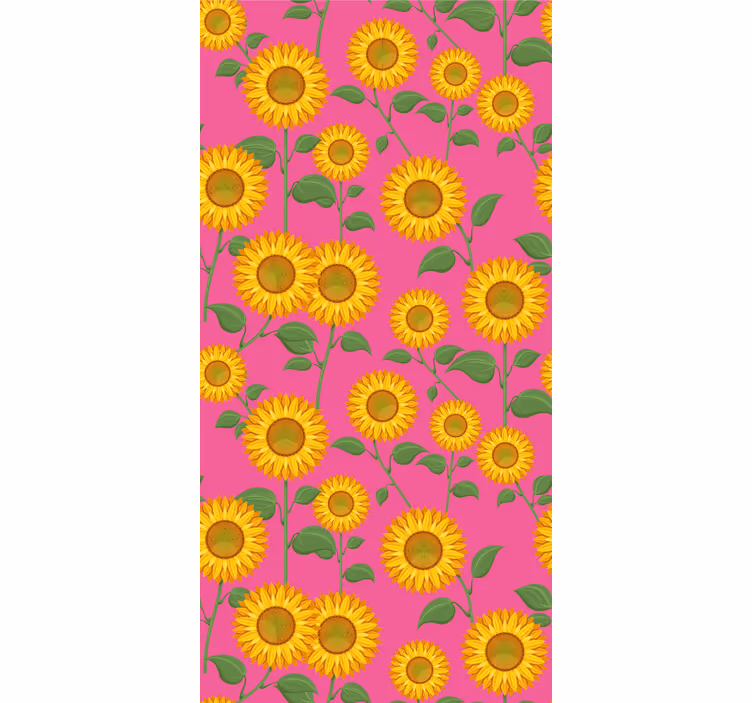 Levendige zonnebloemvertoning bloemen behang - TenStickers