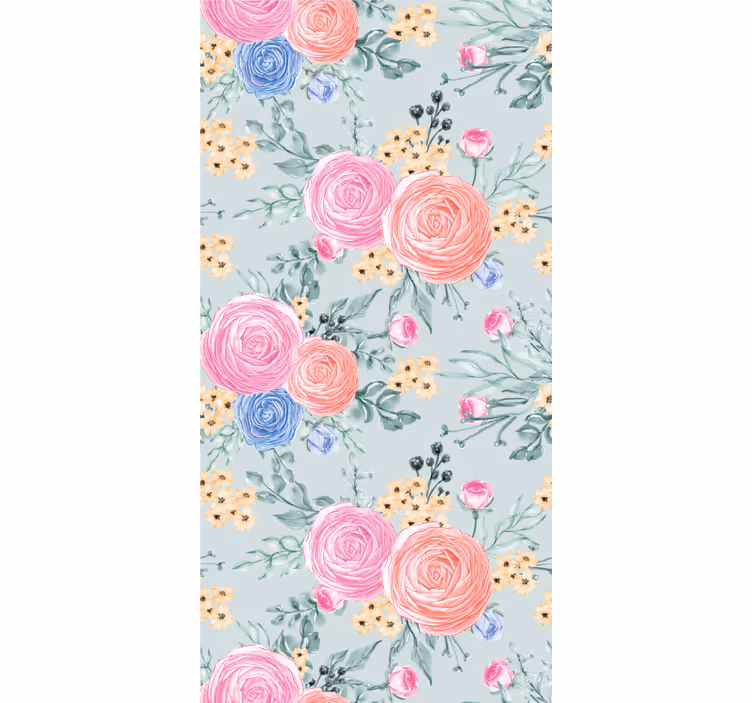Bloemenboeket print bloemen behang - TenStickers