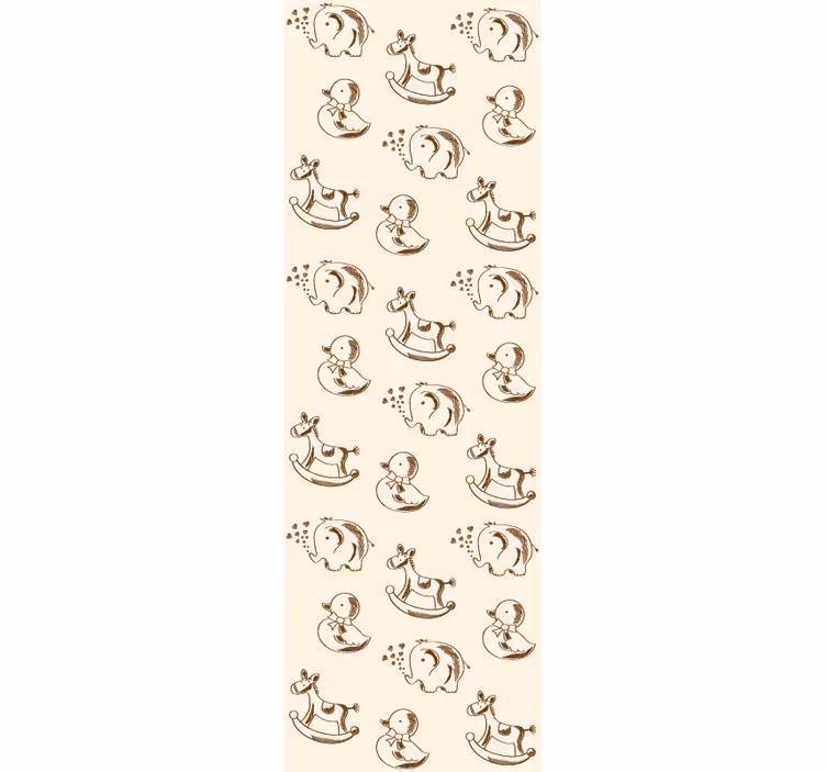 Speelse dierenschetsen babykamer behang - TenStickers