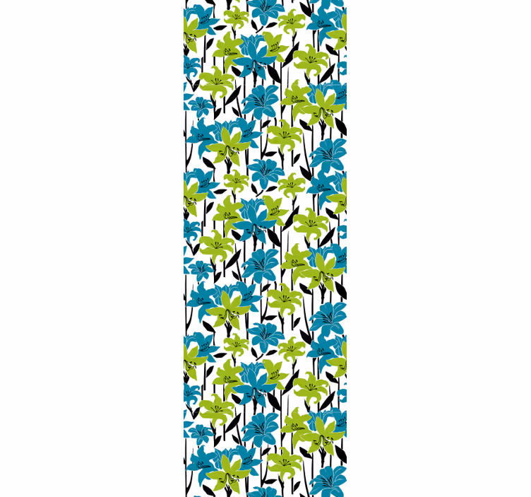 Kleurrijke bloemenbloei bloemen behang - TenStickers