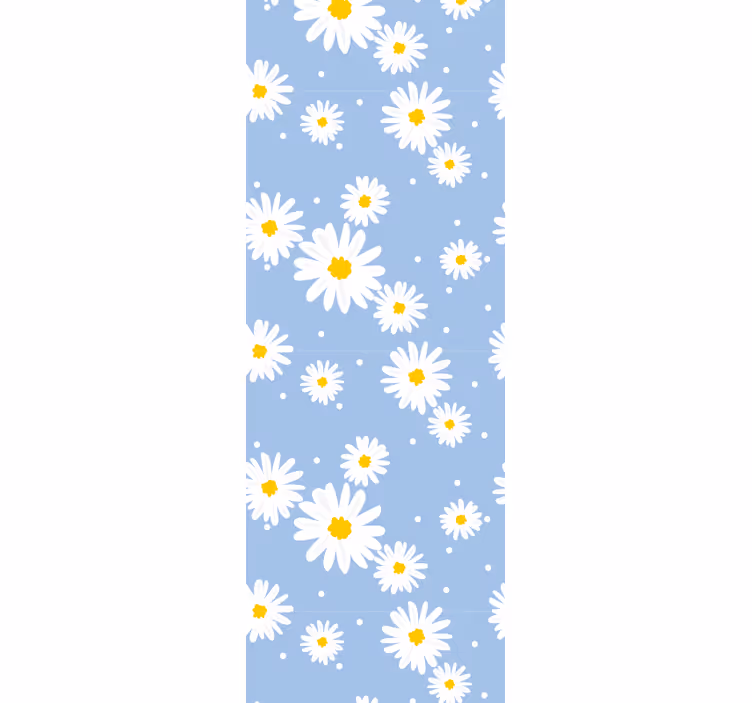 Motief van madeliefjespatroon bloemen behang - TenStickers