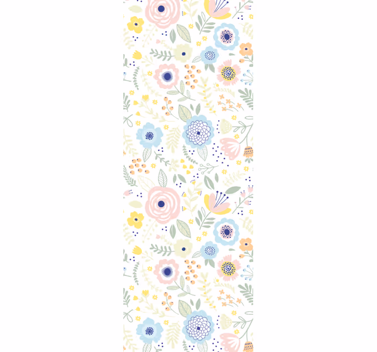 Bloementuinpatroon bloemen behang - TenStickers