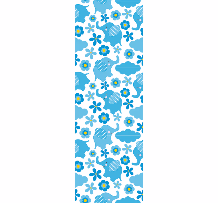 Olifant bloempatronen babykamer behang - TenStickers