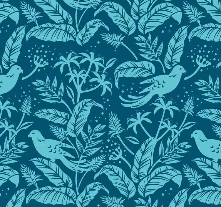 Behang slaapkamer Turquoise vliegende vogels - TenStickers