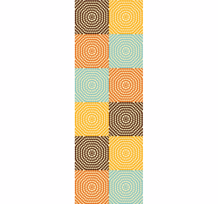 Geometrische spiraalvormige vierkanten behang geometrisch - TenStickers