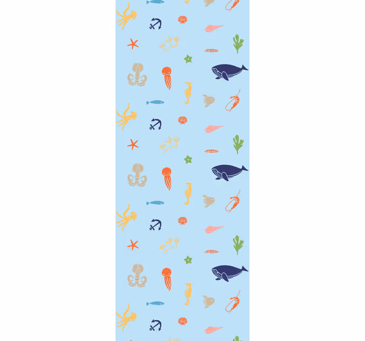 Oceaan fauna patroon behang dieren - TenStickers