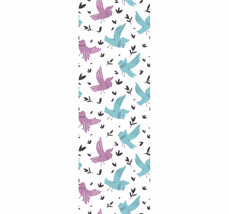 Pastel vogelpatroon behang dieren - TenStickers