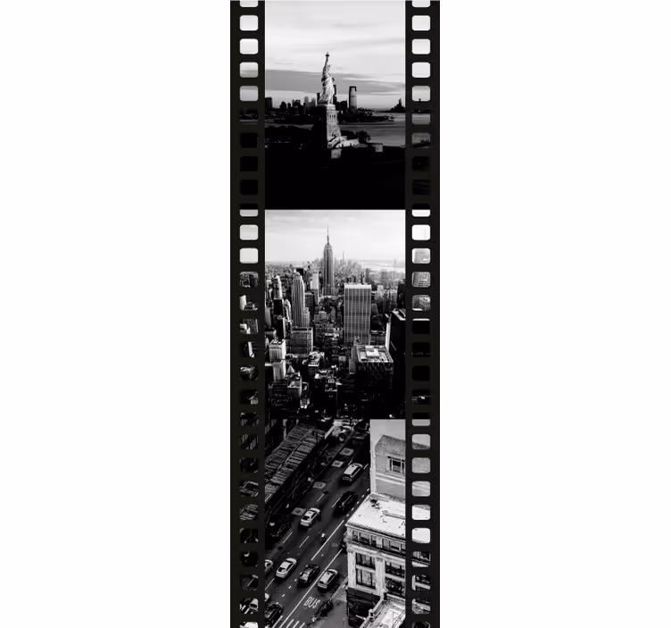 Filmstrip stadsgezicht behangpapier landen en steden - TenStickers