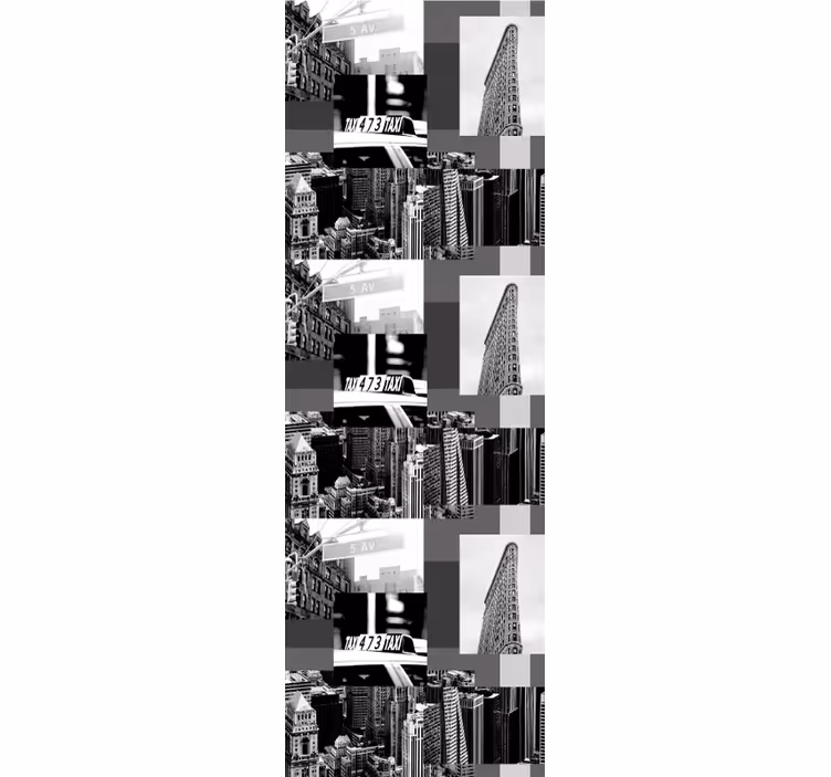 Stedelijk collagepatroon behangpapier landen en steden - TenStickers