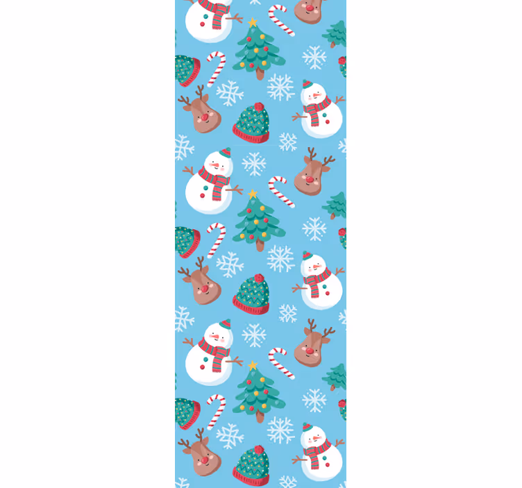 Feestelijk seizoenspatroon behang kerst - TenStickers