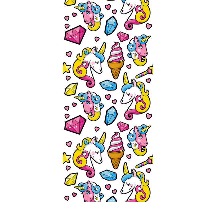 Eenhoorn fantasie motief behangpapier kinderkamer - TenStickers