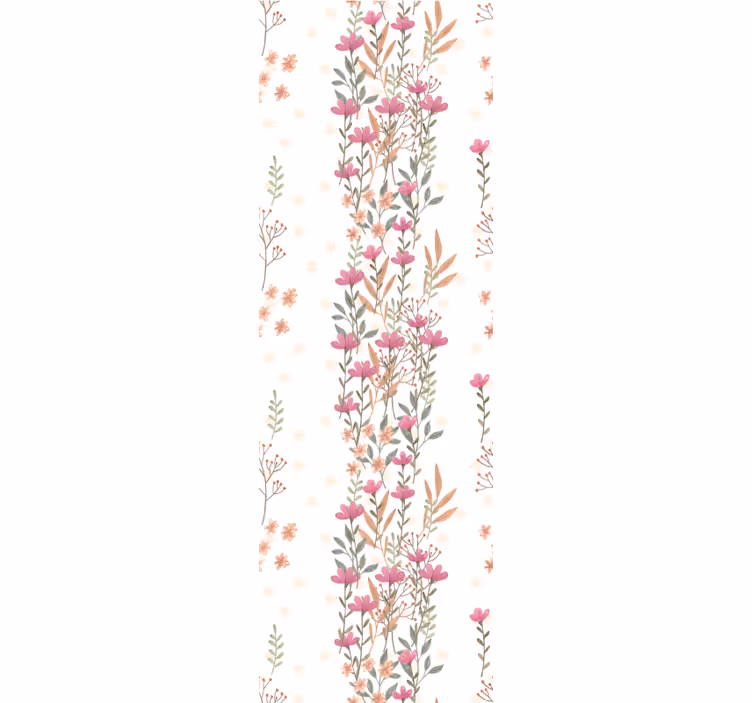 Bloemen behang met verticale bloemenstrepen - TenStickers