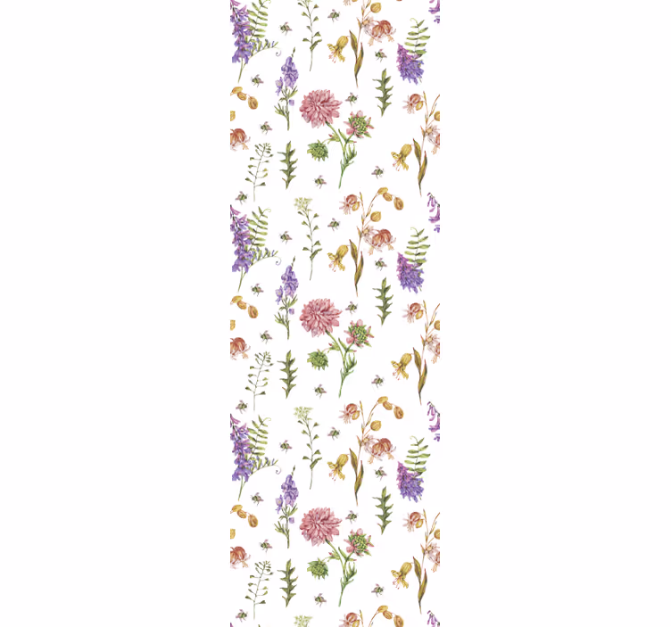 Botanische natuurlijke bloemen bloemen behang - TenStickers