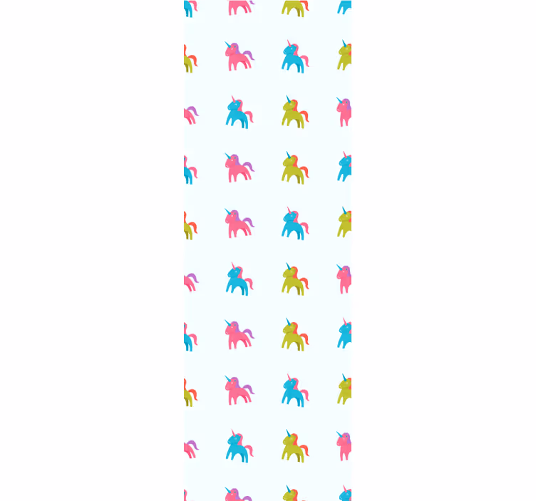 Kleurrijke eenhoorns behang dieren - TenStickers