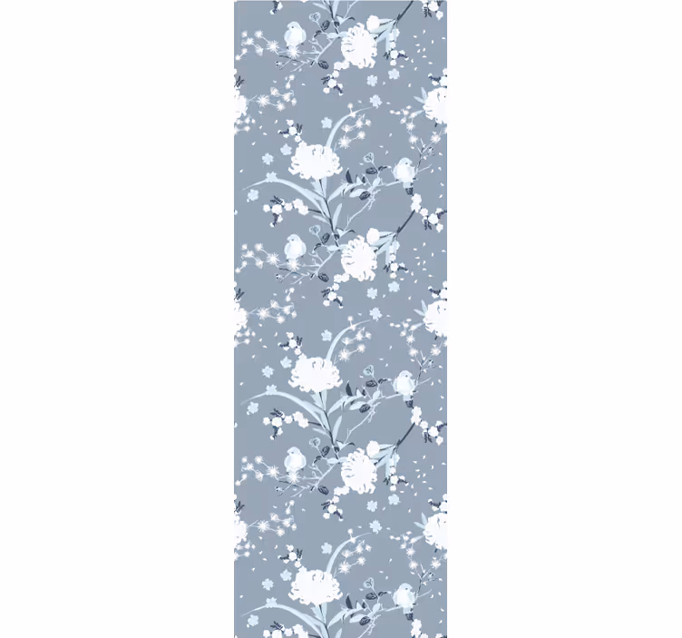 Grijze delicate bloemen behangpapier hoofdslaapkamer - TenStickers