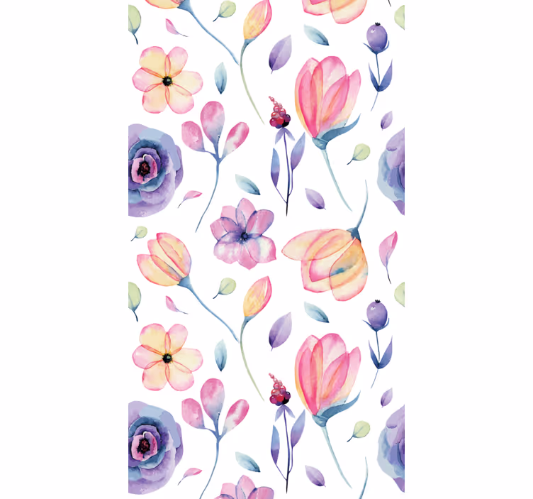 Bloemen behang aquarel bloemen - TenStickers