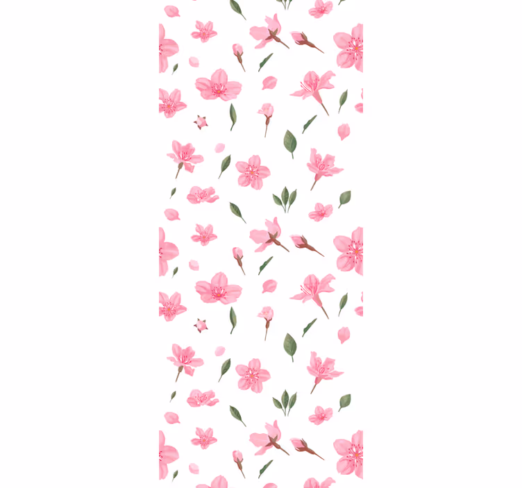 Roze bloesempatroon bloemen behang - TenStickers