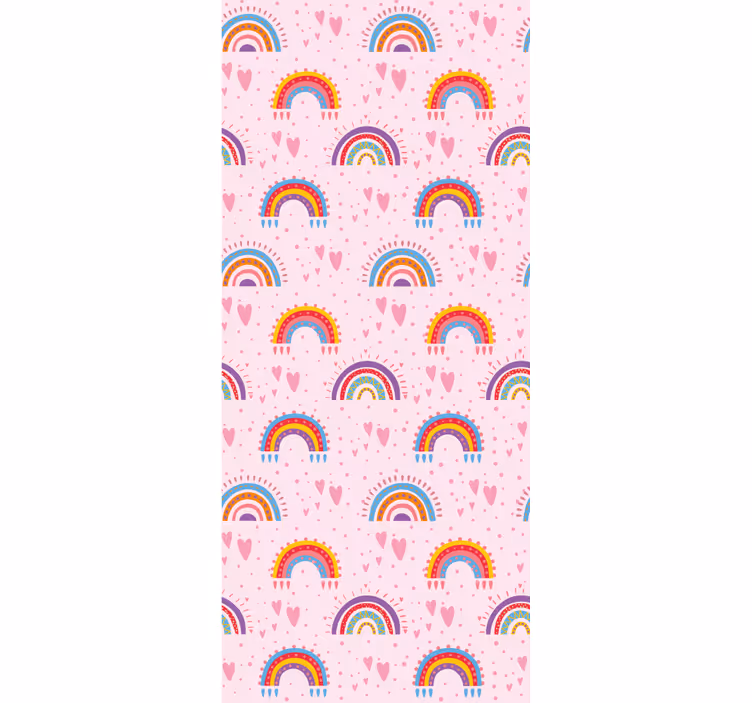 Regenbooghartpatronen behangpapier kinderkamer - TenStickers